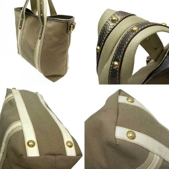 Prada Handbags - Prada Handbag Canvas Brown Leather Tote Bag